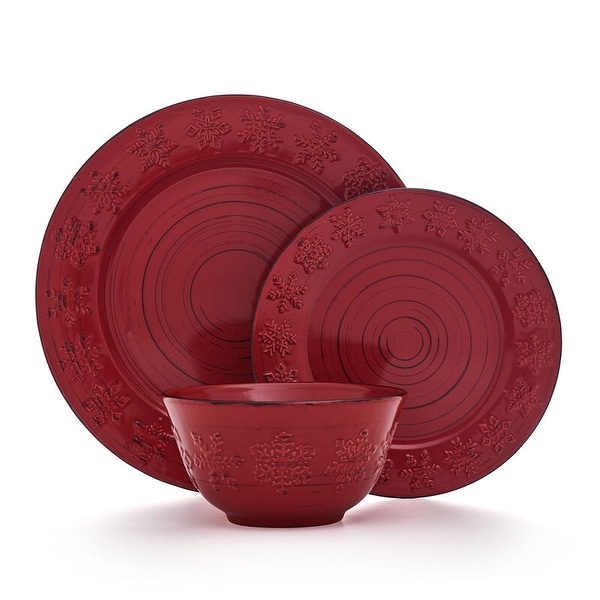 Pfaltzgraff Trellis Snowflakes 12PC Dinnerware Set Service for 4 On Sale Bed Bath Beyond 38360803