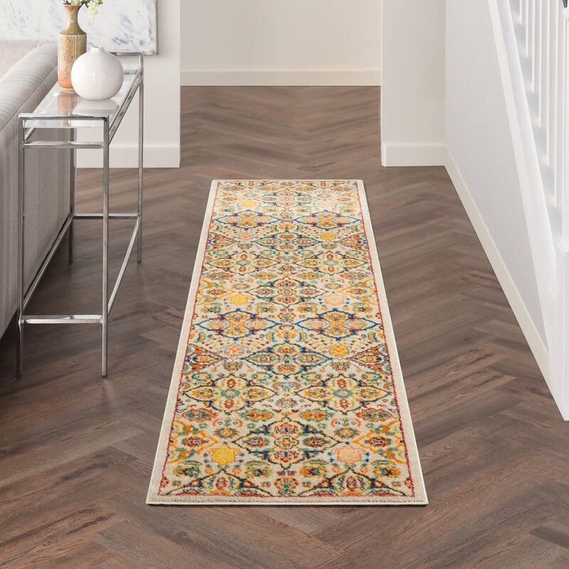 Nourison Allur Contemporary Boho Floral Medallion Area Rug