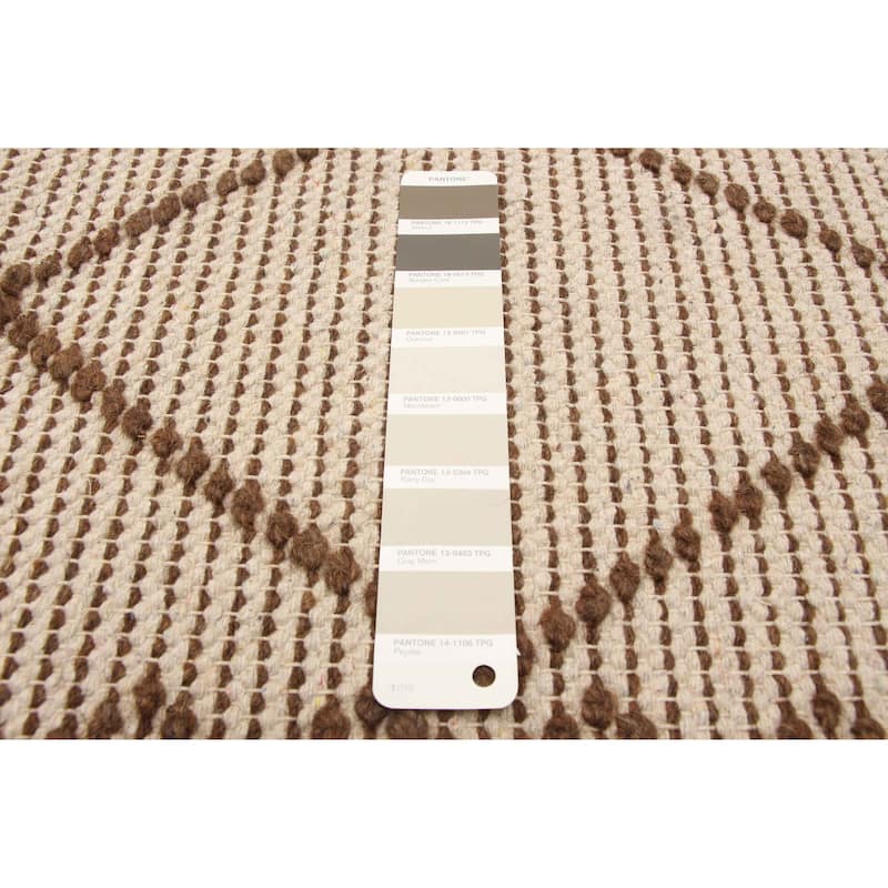 ECARPETGALLERY Braid weave Sienna Khaki Wool Rug - 5'0 x 7'9