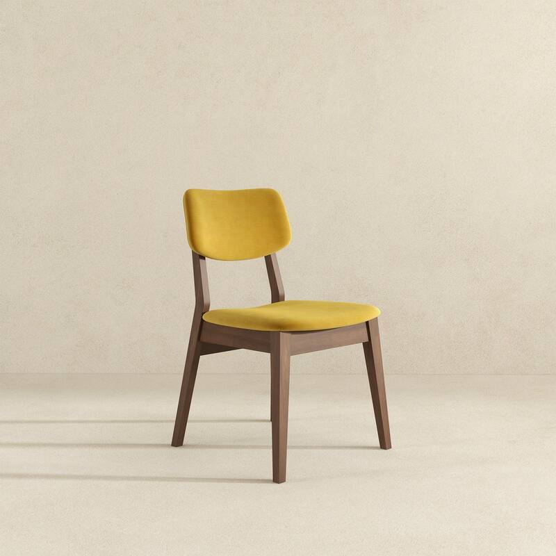 GDFStudio - Carlos Modern Mid-Century Armless Design Side Chair Set with Velvet Upholstery & Solid Wood Legs, Set of 2 - 20.9"W