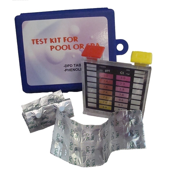 Deluxe 2-Way Swimming Pool Test Tablet Kit with Case - Tests pH and Chlorine
