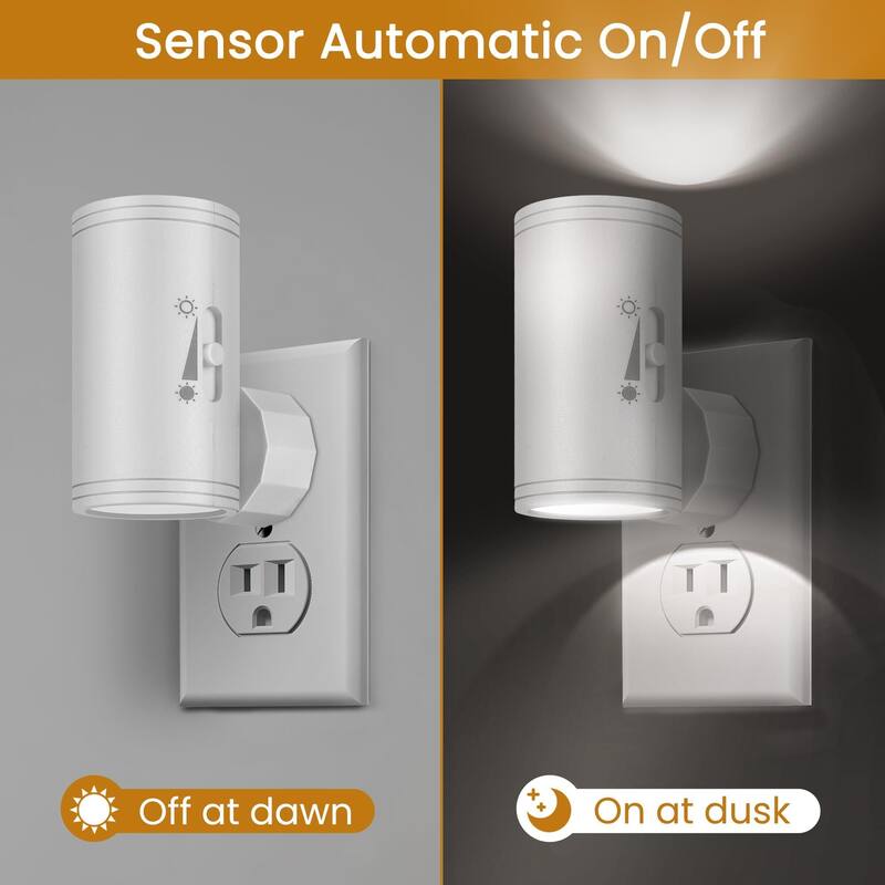 4 Pack LED Night Light w/Auto On/Off & Dimmable 300LM - Multi-Room