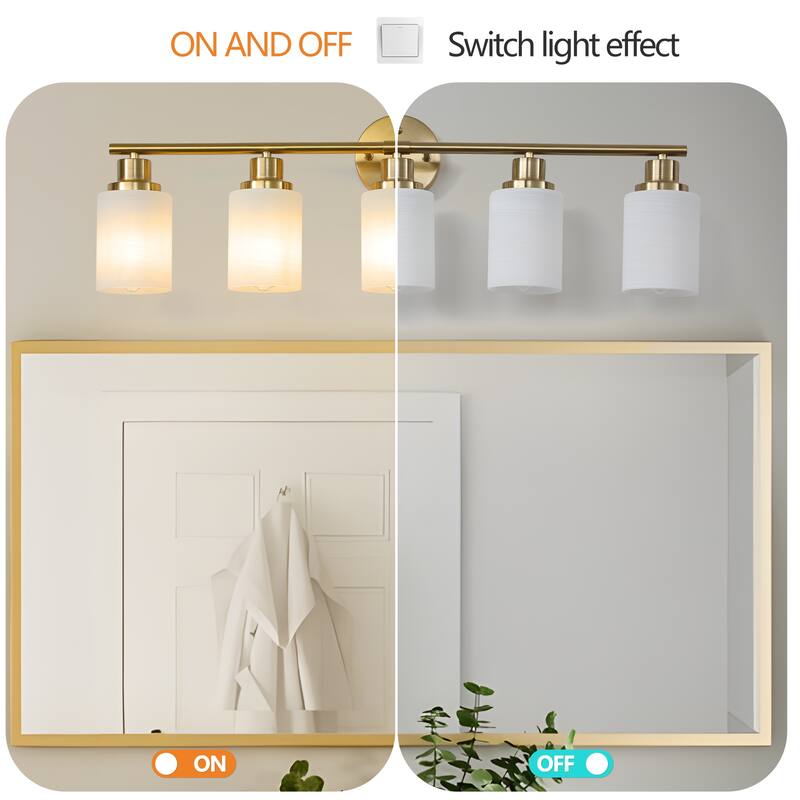 31" Modern 5-Light Vanity Wall Sconce, with Frosted Glass Shades for Bathroom or Hallway Lighting (No Bulbs)