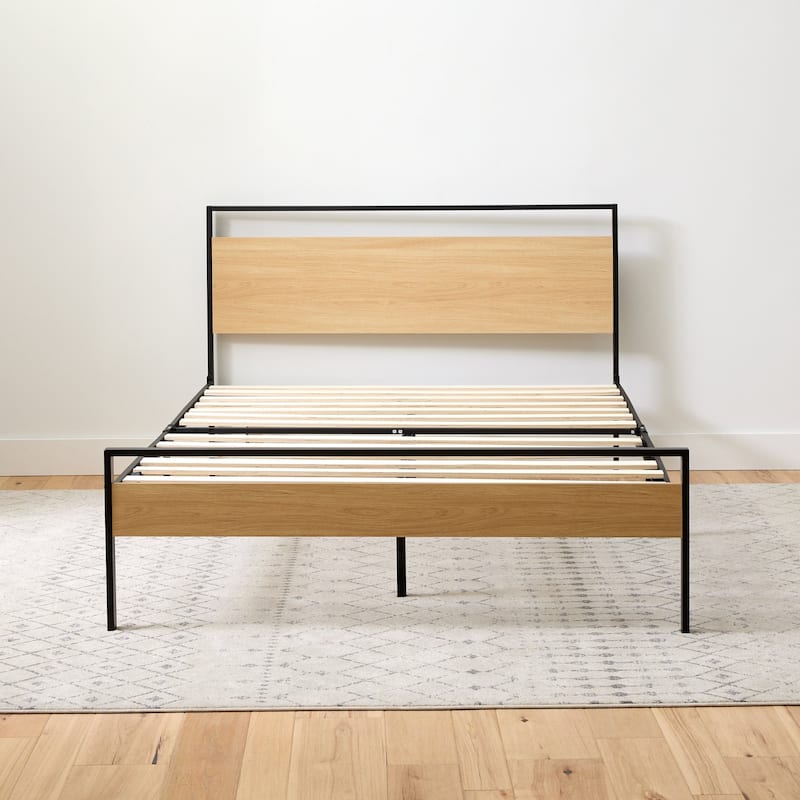 Brookside Nora Metal and Wood Platform Bed - Natural - Full