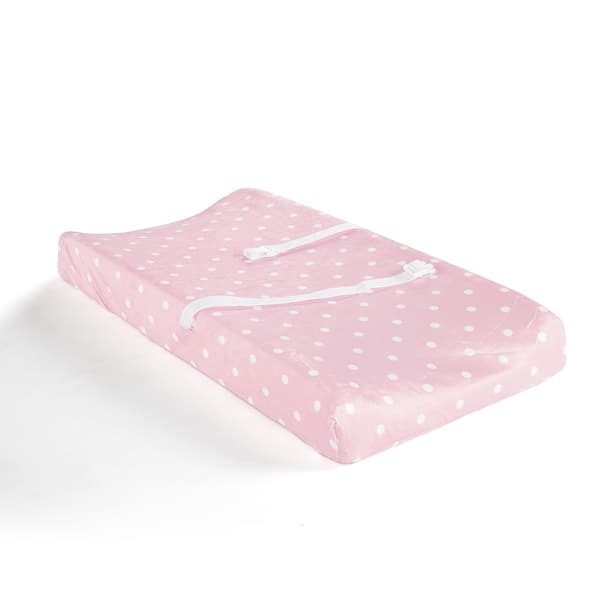 slide 2 of 5, Lush Decor Elephant Stripe Dots Soft & Plush Changing Pad Cover - 32" x 16" Pink