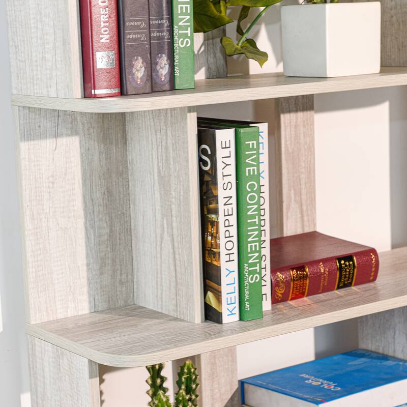 31.5"L X 64.56"H Free Combination Bookshelf Modern 5-Tier Open Storage Bookcase Mdf Wood Display Shelving, Media Storage Shelves