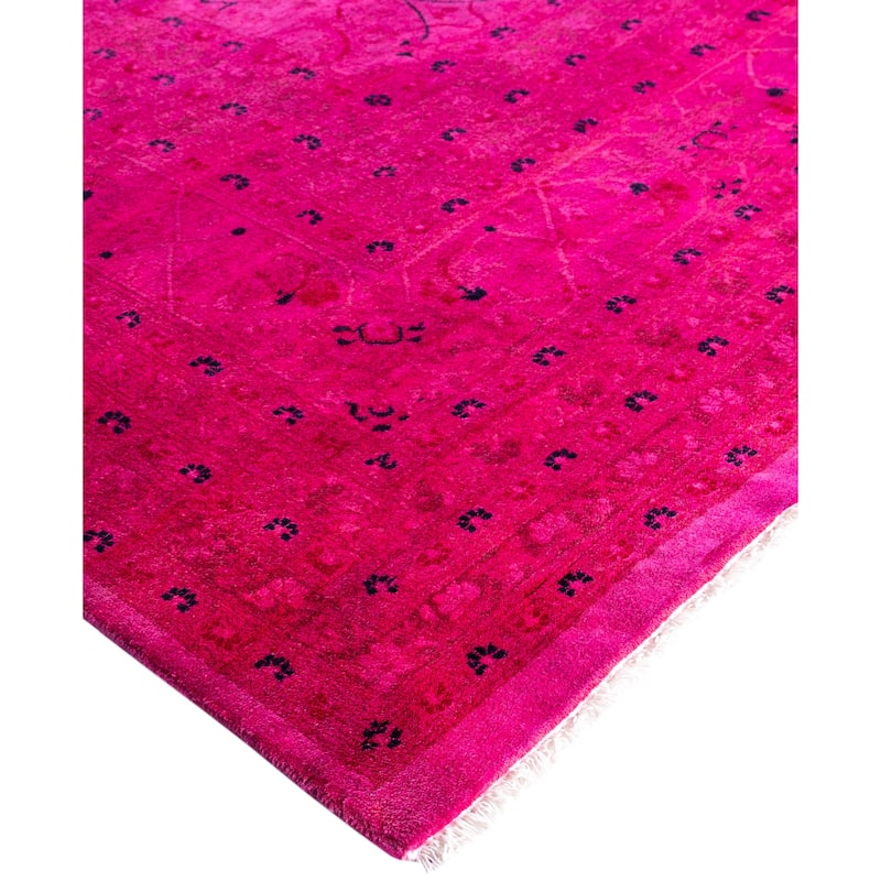 Overdyed One-of-a-Kind Hand-Knotted Area Rug - Pink - 12' 1" x 15' 3"