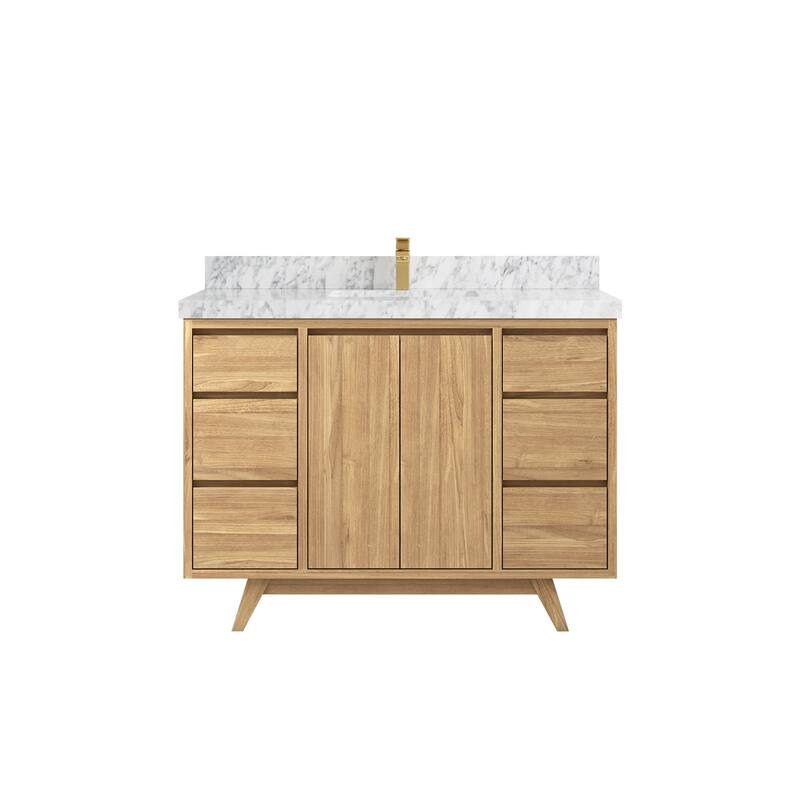 Willow Collections 48 in. W x 22 in. D Madison Teak Single Sink Bathroom Vanity with Countertop