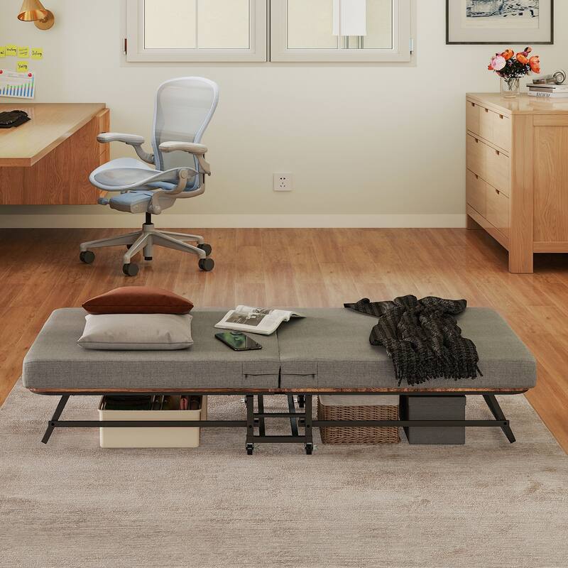 Portable Folding Bed with Memory Foam Mattress