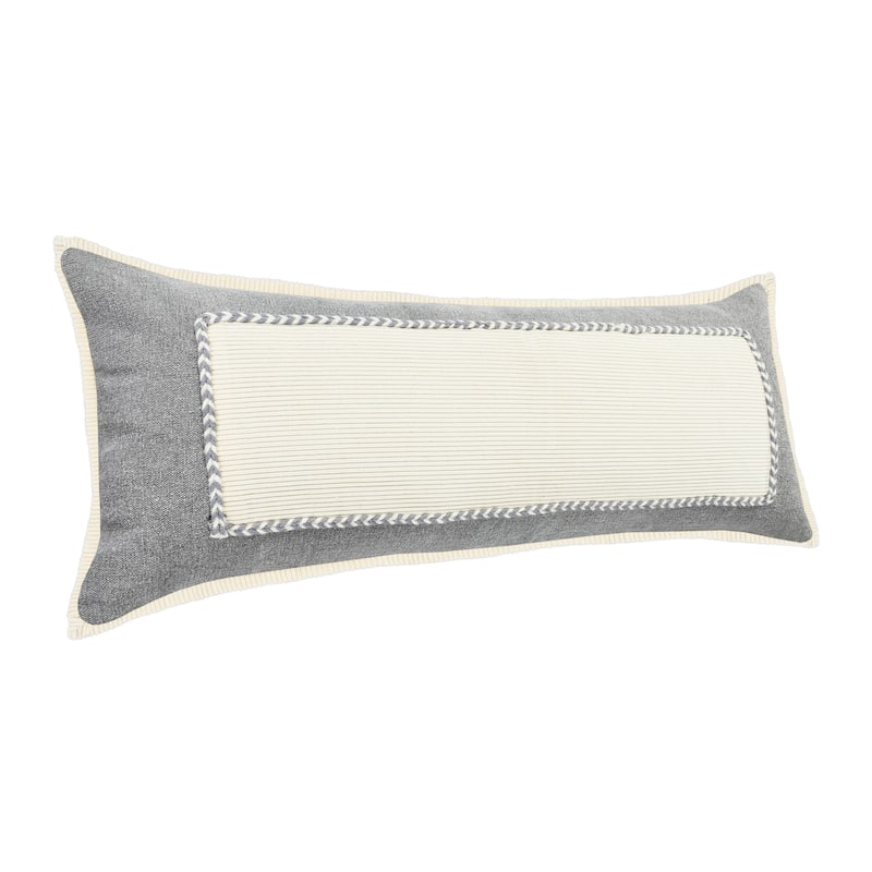 Sevita Neutral Gray Riviera Framed Throw Pillow