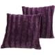Cheer Collection Solid Color Faux Fur Throw Pillows (Set of 2) - 20 x 20 - Purple