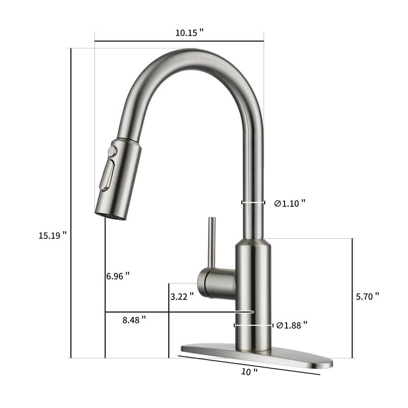 3-Function Single Handle Pull Down Sprayer Kitchen Faucet