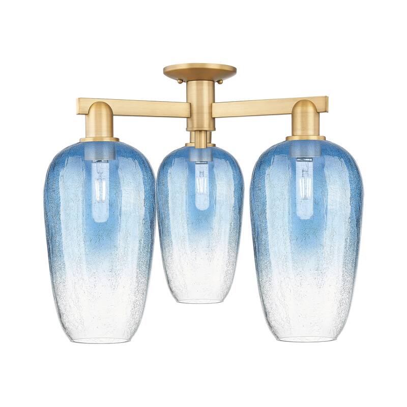 Innovations Lighting Downtown Urban - Brookhaven Flute - 3 Light 25" Semi-Flush Mount