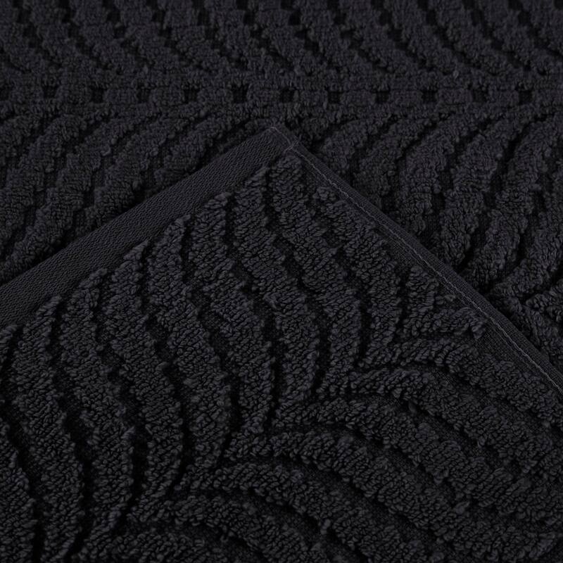 Superior Chevron Zero Twist Solid and Jacquard Cotton Bath Sheet Set of 2