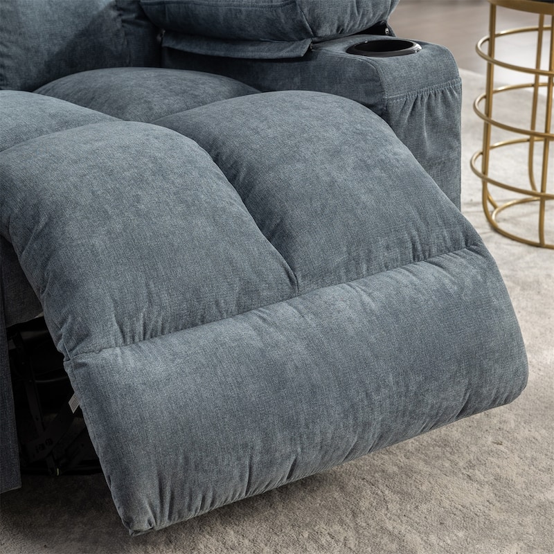 Heat Massage Recliners Chair with Rocking Reclining Sofa Loveseat Electric USB Charge Port