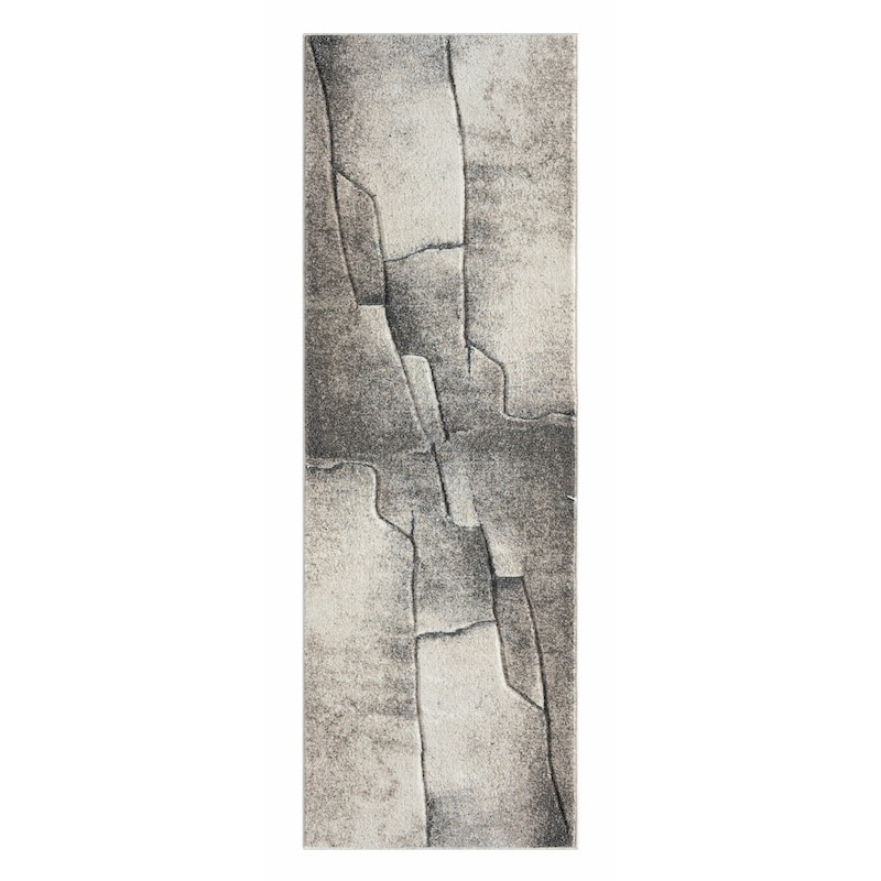 Fresco Collection Cream/Beige Abstract Area Rug