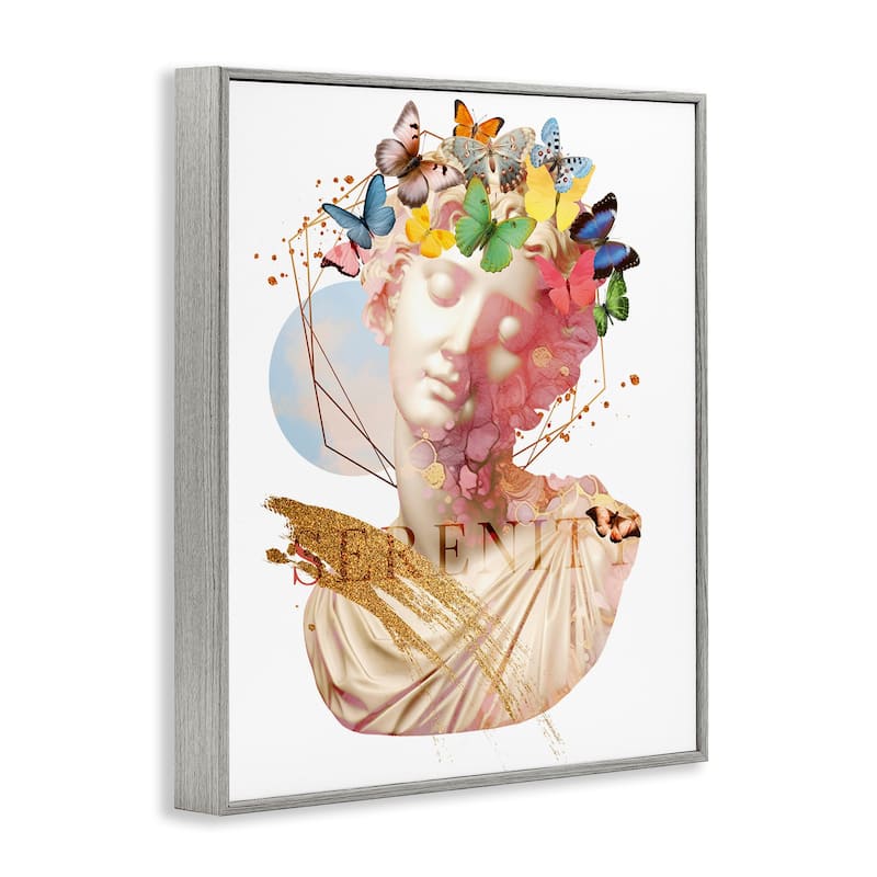 Stupell Serenity Statue Collage Framed Giclee Art Design By Susan Arnot