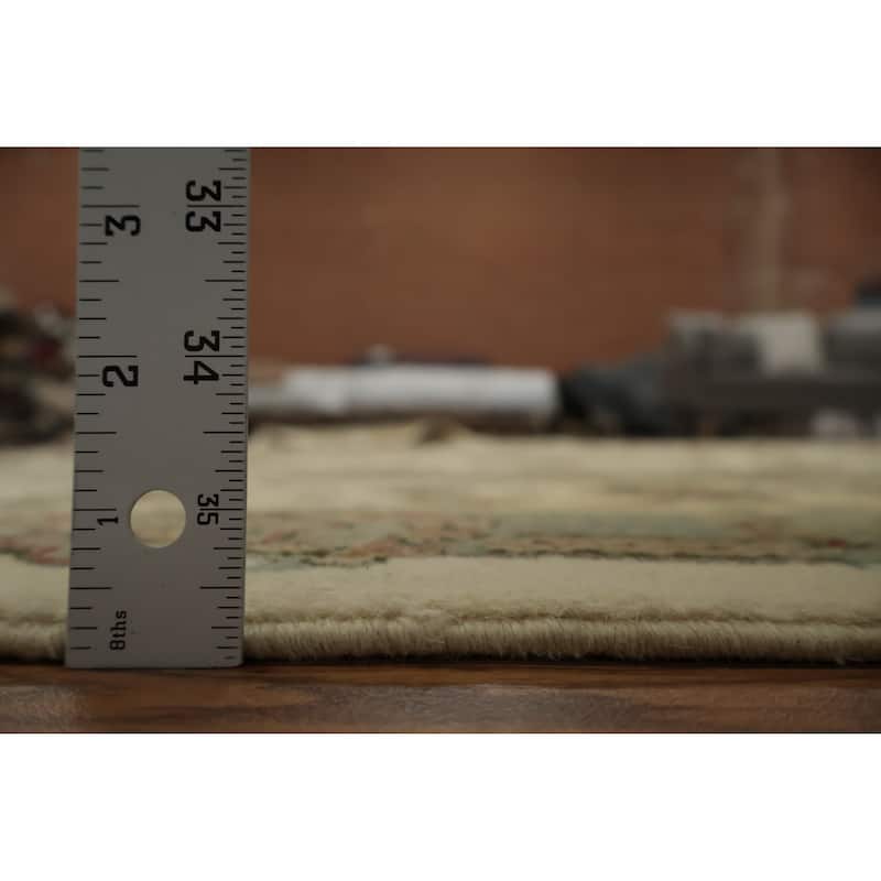 Hand Knotted Oriental 100% Wool Carpet Traditional Floral Beige & Ivories Kashan Area Rug - 11' 3'' X 8' 9''