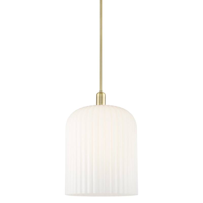 Innovations Lighting 716-3S-18-12 Bridal Veil Pendant Bridal Veil 3 - Antique Brass / Gloss White