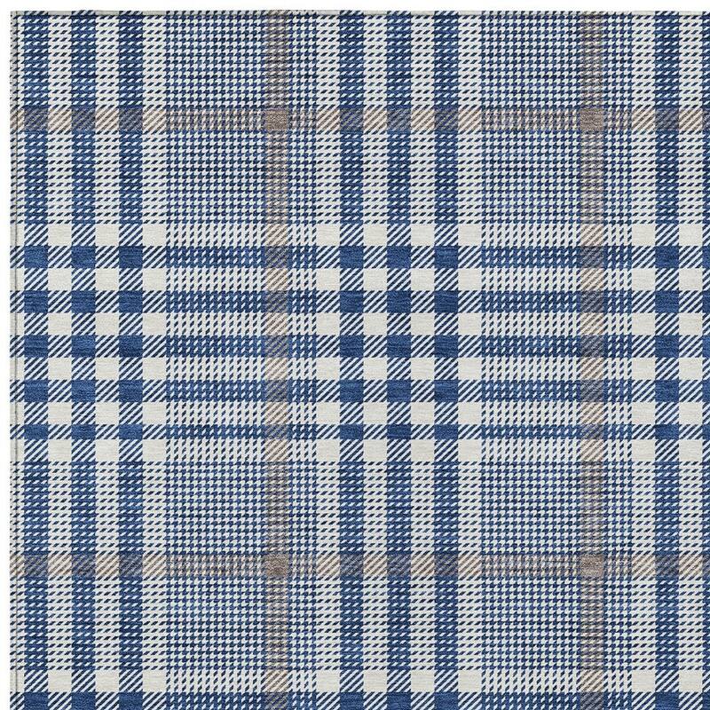 HomeRoots Plaid Transitional Rectangle Outdoor Rug