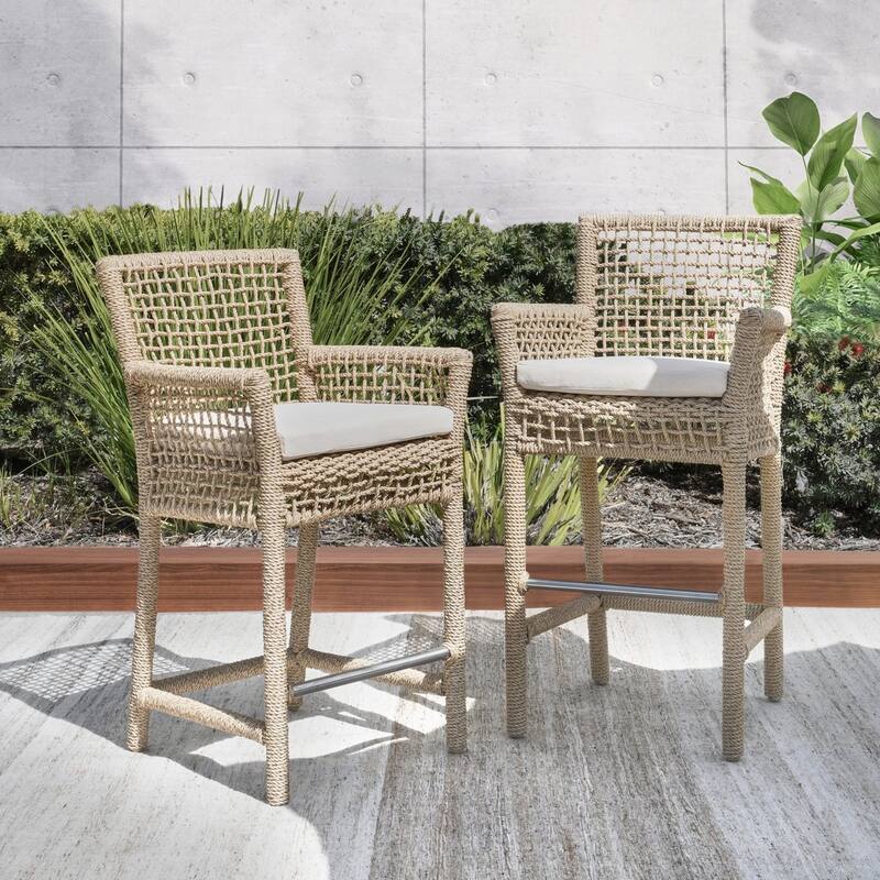 Classic Home Brisbane Woven Outdoor Bar and Counter Stools