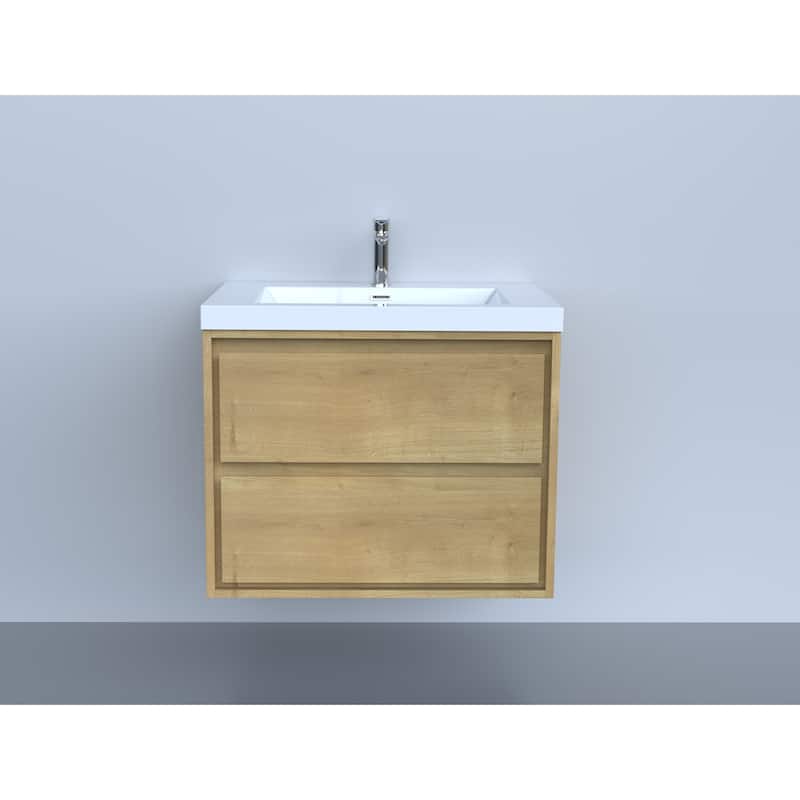 Sage 30“ wall mounted bathroom vanity with single basin acrylic top