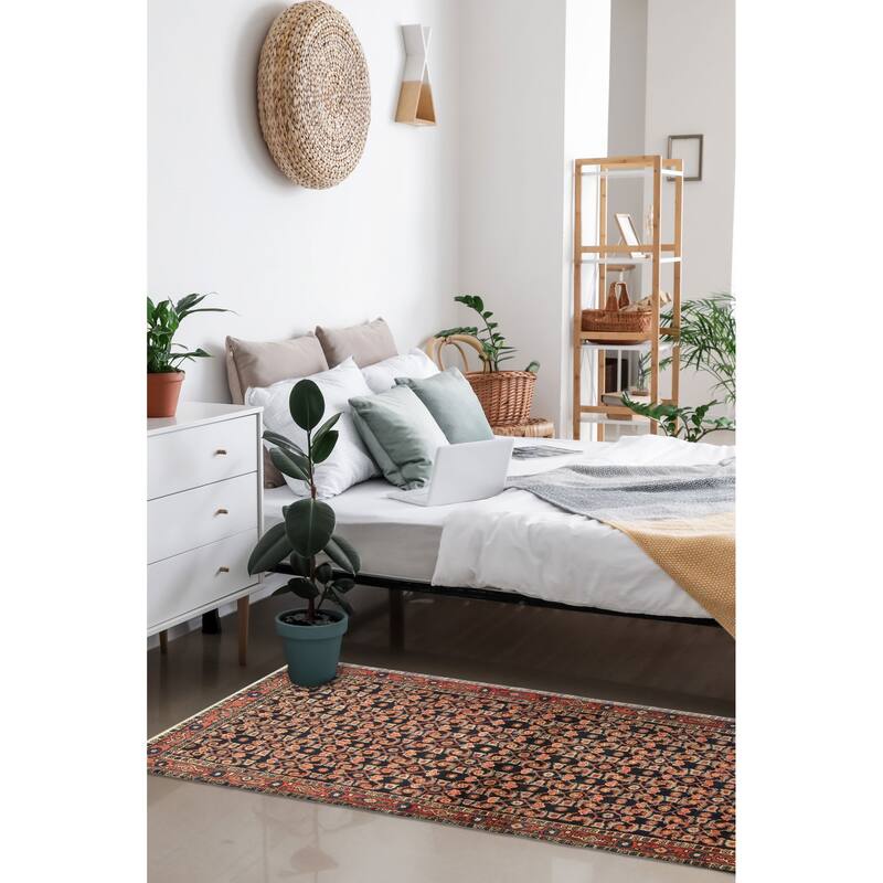 ECARPETGALLERY Hand-knotted Andelz Navy Wool Rug - 3'4 x 9'10