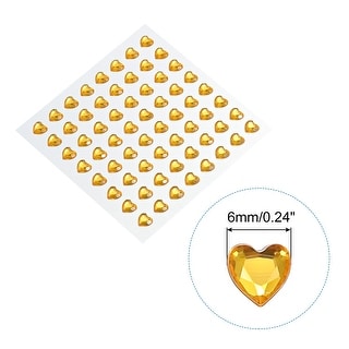 144 Pcs Heart Rhinestone 10mm Self Adhesive Gems Stickers Orange - Bed Bath  & Beyond - 37847324