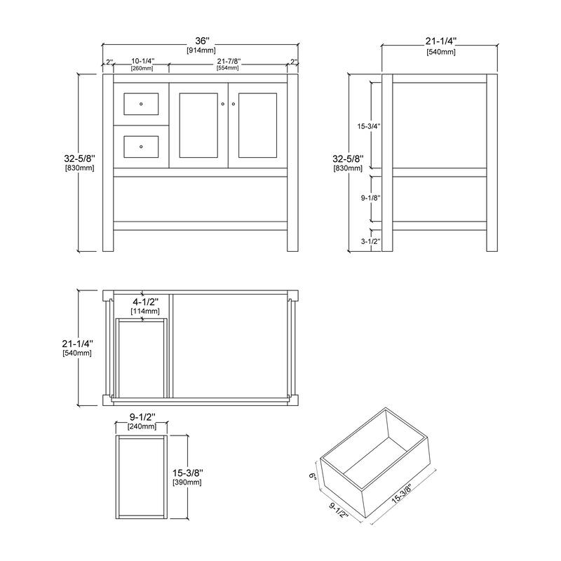 Winslow 36" Single Bathroom Vanity Set - 21D x 36W x 34H