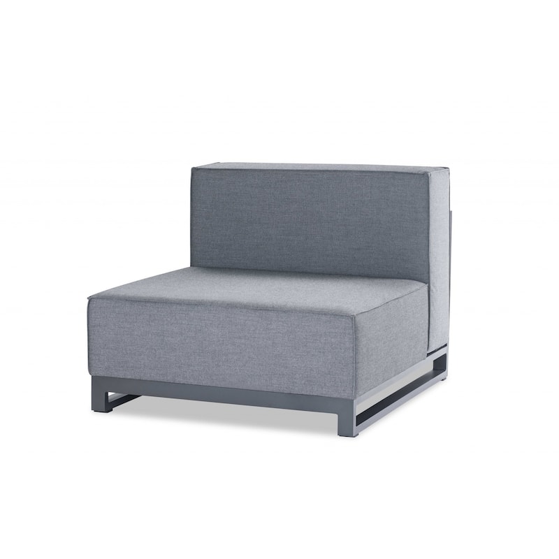 35" Gray and TPU Coating Metal Outdoor Modular with Gray Cushion