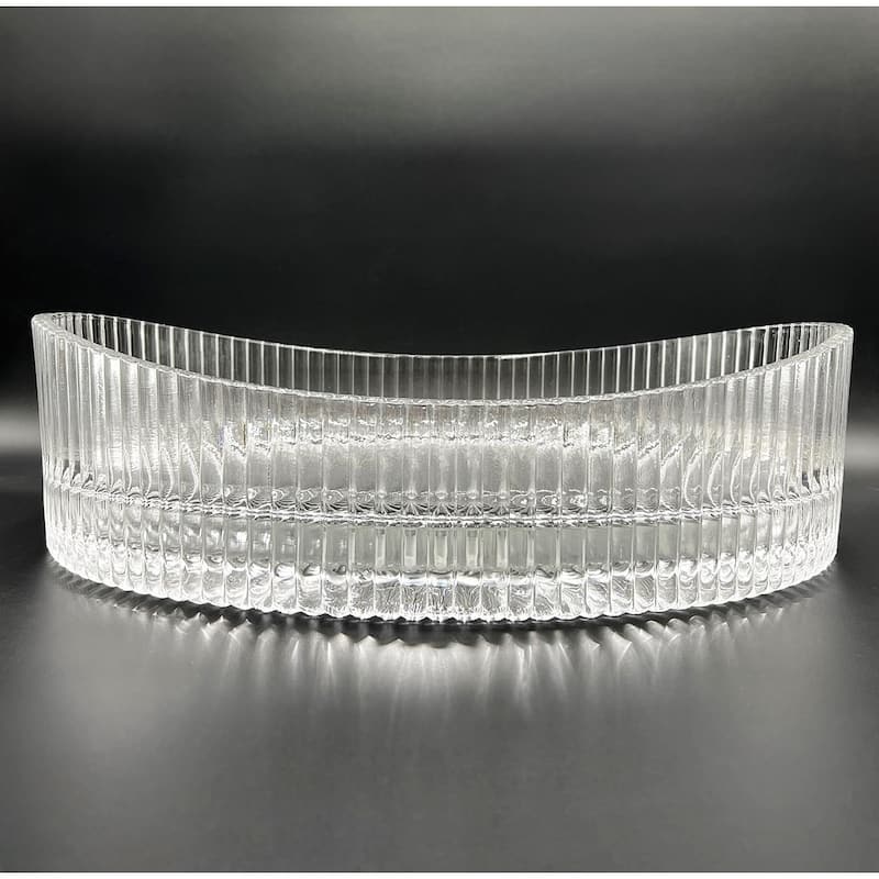CastelloUSA 20" Oval Glass Crystal Bathroom Vessel Sink Basin