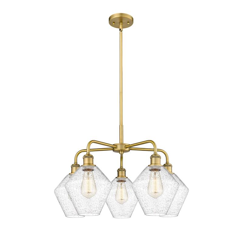 Innovations Lighting Cindyrella - 5 Light 8" Stem Hung Chandelier - Brushed Brass/Seedy