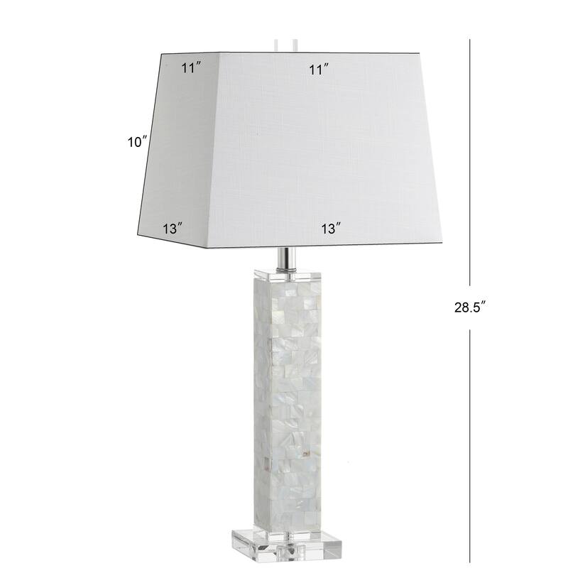 Verna 28.5" Seashell LED Table Lamp, White (Set of 2) by JONATHAN Y