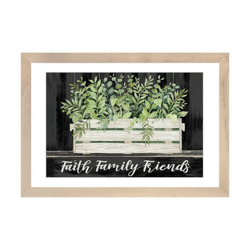 iCanvas "Faith, Family, Friends" by Cindy Jacobs - Natural - 16x24x1