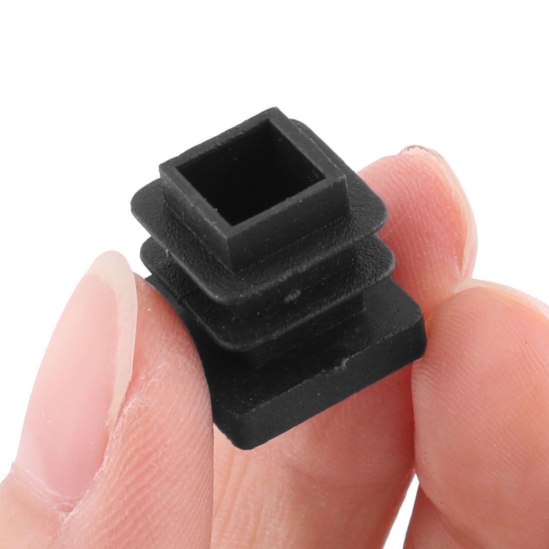 Plastic Square Furniture Foot Ending Tube Insert Cover Black 12mm x 12mm 