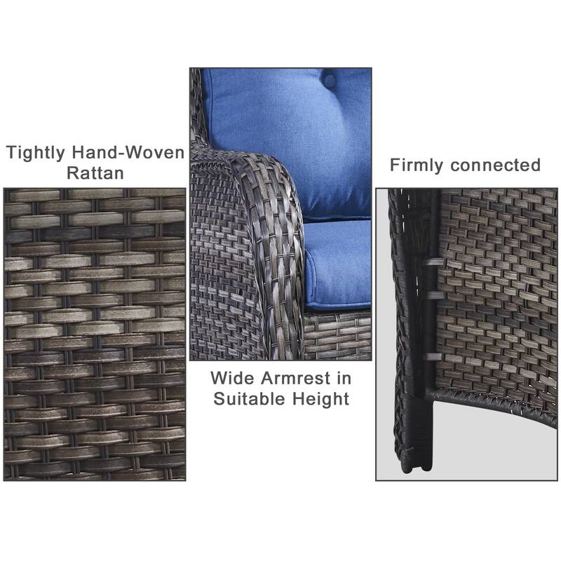 Gymojoy Outdoor Loveseat Wicker Sofa Set Rattan Sofa