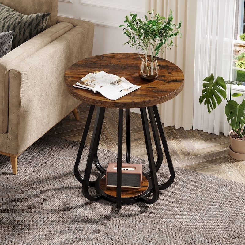 2-Tier Small Round Side Table