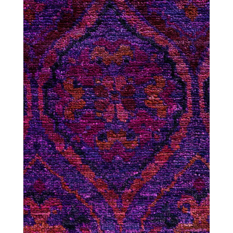 Overdyed, One-of-a-Kind Hand-Knotted Area Rug - Purple - 3' 10" x 5' 10"