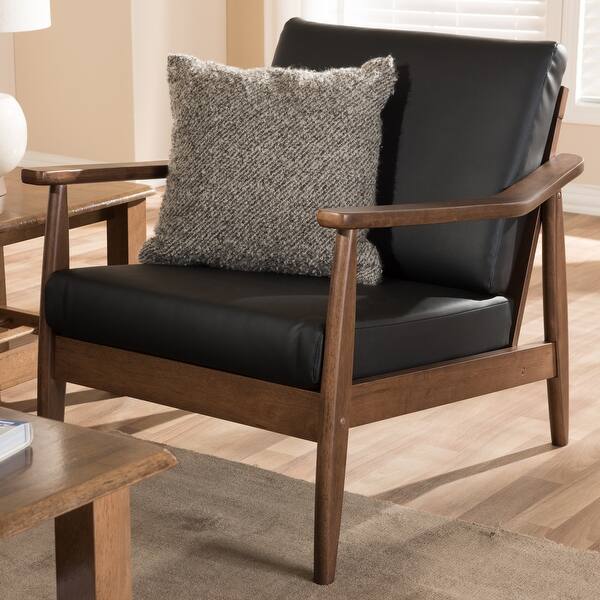 slide 2 of 20, Mid-century Lounge Chair by Baxton Studio Black