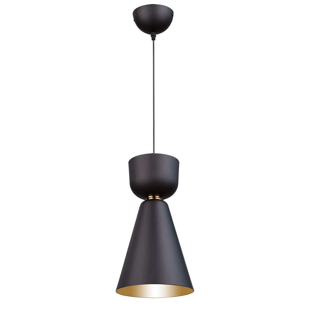 Artcraft Tempo - 1-Light Cone Pendant - Matte Black/Brass - Matte Black and Brass