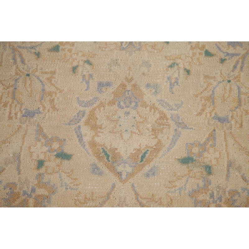 Hand Knotted Oriental 100% Wool Carpet Traditional Floral Peach Mashad Area Rug - 12' 7'' X 9' 4''