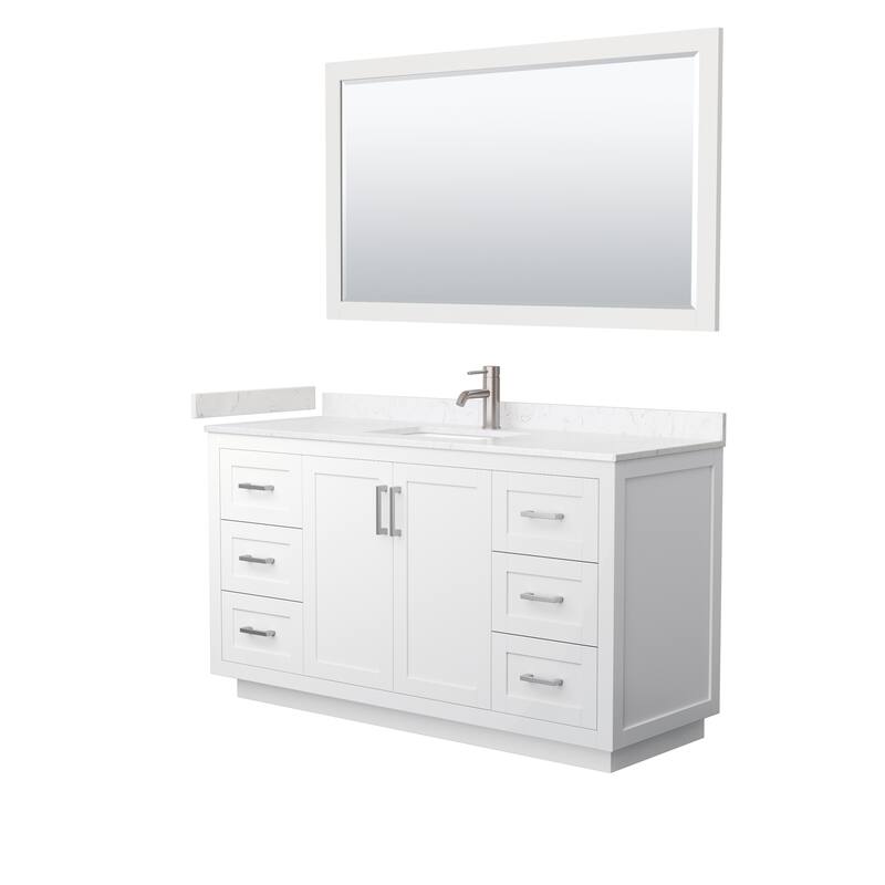 Miranda Bathroom Vanity Set, Cultured Marble Top, 58-Inch Mirror