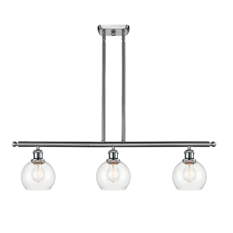 Innovations Lighting 516-3I-9-36 Athens Linear Athens 3 Light 36" Wide - Brushed Satin Nickel / Clear