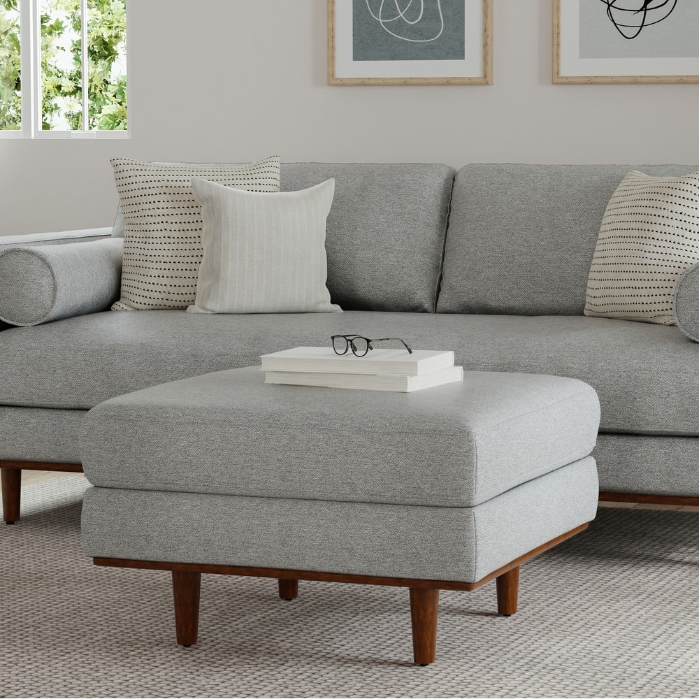 WYNDENHALL Brixley 33 inch Wide Mid-Century Modern Table Ottoman