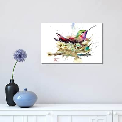 iCanvas "Hummer In Nest" by Dean Crouser Canvas Print