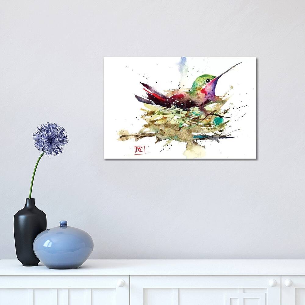 iCanvas "Hummer In Nest" by Dean Crouser Canvas Print