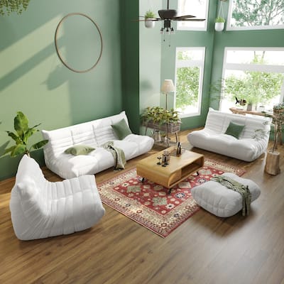 Teddy Velvet Sofa Bean Bag Couch Sets
