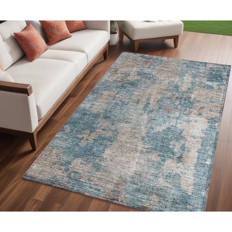 Alfina Unique Abstract Weather Resistant Classic Meets Modern Outdoor Rug - 5' X 8' - Multi