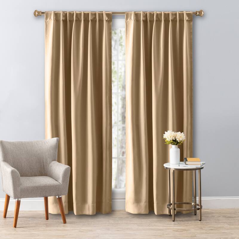 Ultimate Black Out Premium 2-Way Pocket Curtain Panel - 56"W x 72"L - Sand