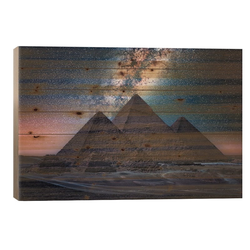 Egyptian Night Print On Wood by Manjik Pictures - Multi-Color - 18x26x1.5